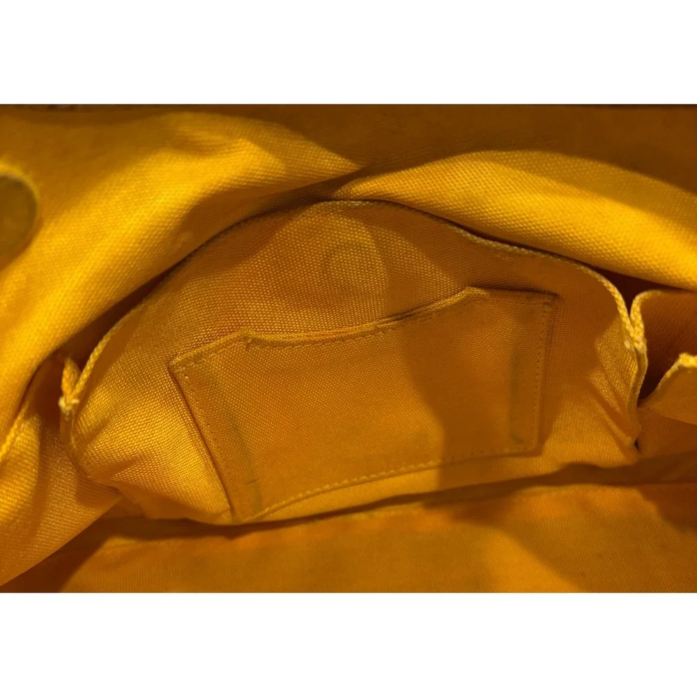 Eric Javits New York Squishee Striped Hobo Bag Black Gold Tan Leather Trim